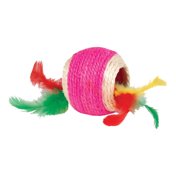 Kylies Kylies Brights Assorted Jute Ball with Feather Cat Toy Large 1 pk IDC10186 - main